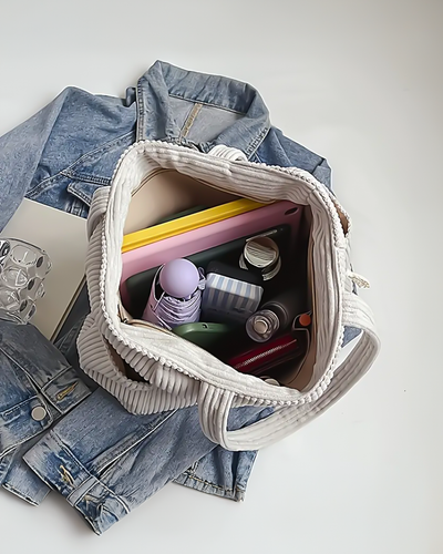 Tilda – Torba z Prążkowanym Wzorem i Szczegółami ze Sznurka