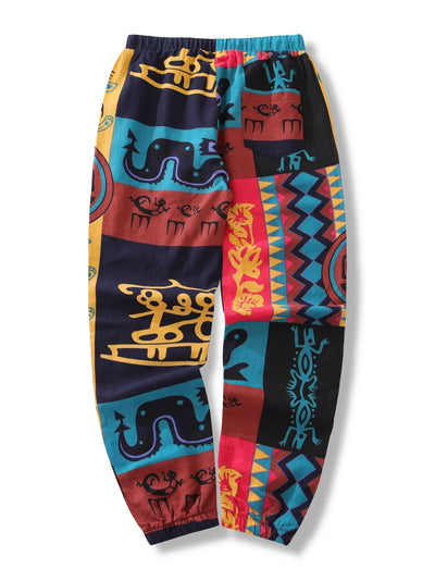 Zahara™ - Wygodne Spodnie z Nadrukiem Boho Tribal