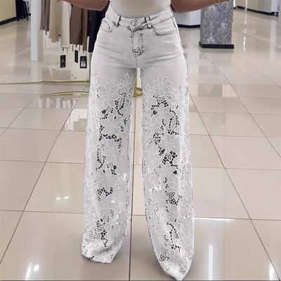 Luniva™ - Dżinsy Patchworkowe z Eleganckimi Spetsami